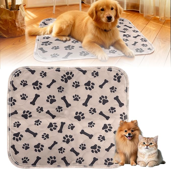 Puppy Pee Pads for Dogs,Upgraded Reusable Puppy Pads with Pheromones,Washable Pet Pads for Dogs & Cats,Durable Leak-Proof & Anti-Slip Pet Training Pads for Home & Travel (Brown-Small)