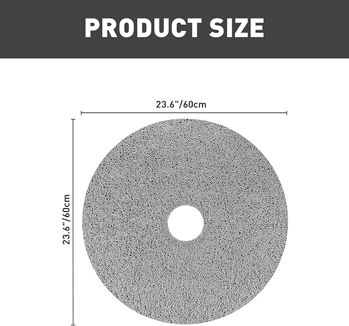Shower Mat Non Slip: 24 Inch Diameter Large Round Shower Mats with Drain Hole in Middle - Soft Loofah Great Drainage Shower Stall Matt for Inside Shower