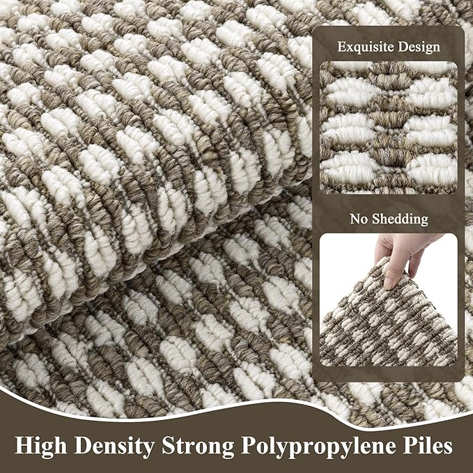 Ileading Laundry Room Runner Rug 2x5ft Non Slip Farmhouse Kitchen Floor Mats with Rubber Backing Machine Washable Indoor Doormat Low-Profile Carpet for Hallway Entryway(Brown)