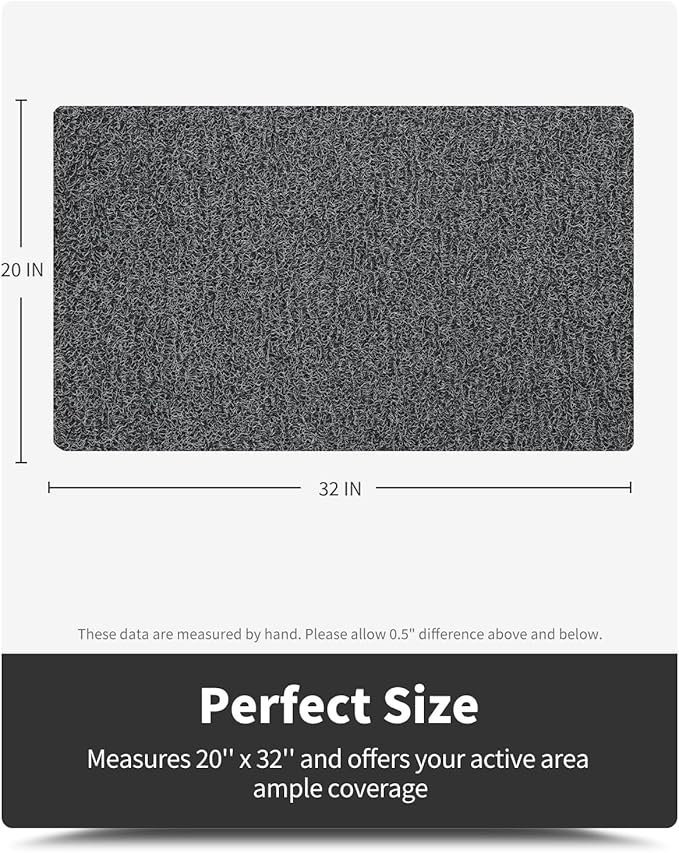 Non-Slip Bathtub Mat, 20x32 Inch, Shower Mats for Bath Tub, PVC Loofah Bathroom Mats for Wet Areas, Quick Drying