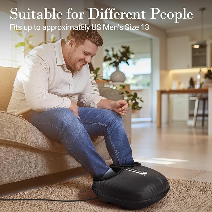 Foot Massager for Plantar Fasciitis, Mothers Day Gifts for Mom, FSA Eligible HSA Store Feet Massager with Heat, Vibration and Compression, Deep Kneading for Tired Feet and Neuropathy (with Remote)