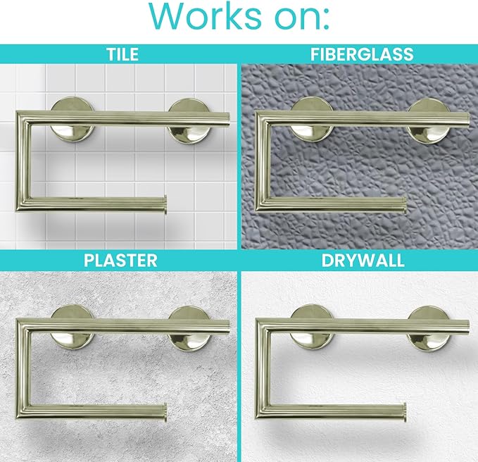 Vive Grab Bar with Toilet Paper Holder (350lbs) - Handrail Bar Combo for Bathroom Wall - Safety Support for Elderly, Seniors & Disabled - Handicap Assist for Restroom Walls & Getting up from Toilets