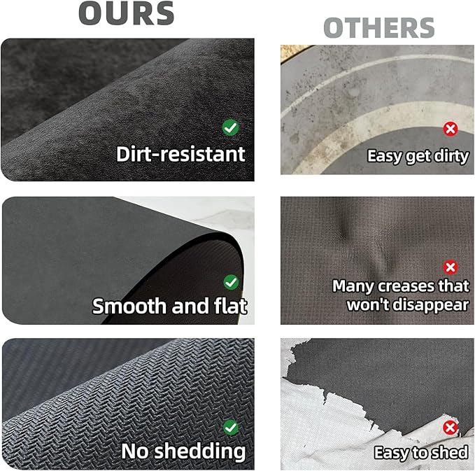 TYUU Black Bath Mat, Bathroom Rugs Non Slip Washable Thin Absorbent Quick Dry Bath Mat Fits Under Door Bathroom Floor Mat Perfect for Bath, Shower, or Sink 24"x48" Black
