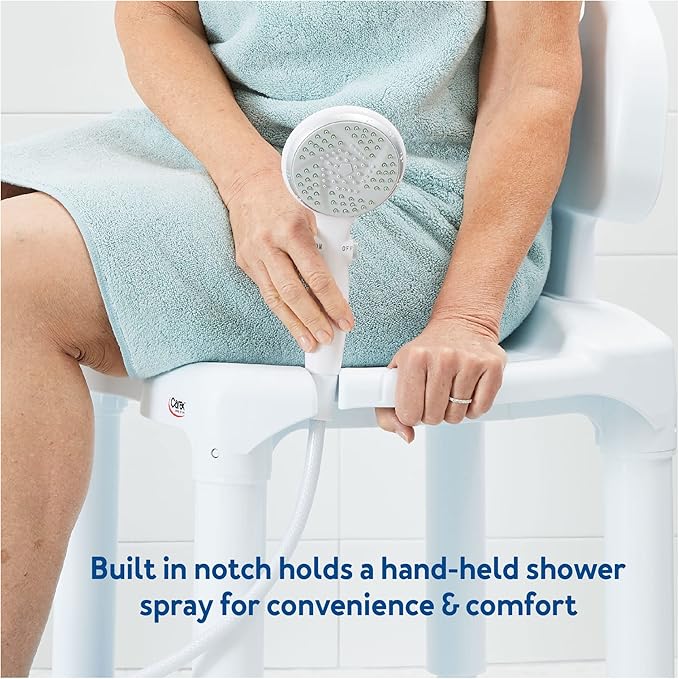 Carex Bath Seat And Shower Chair with Backrest for Seniors, Bath Chair For Elderly, Disabled, Handicap, and Injured Persons, Supports Up To 400lbs, Shower Seat For Inside Shower, Made in USA