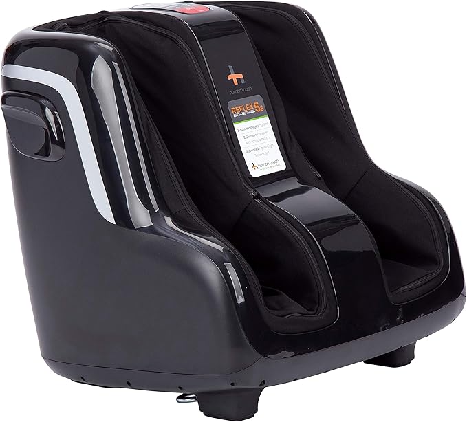 Human Touch Reflex5s Foot and Calf Massager - HSA Approved for Stress & Plantar Fasciitis Relief + Kneading & Compression for Circulation Support - 1 Year Warranty - Fits Women & Men Size 12
