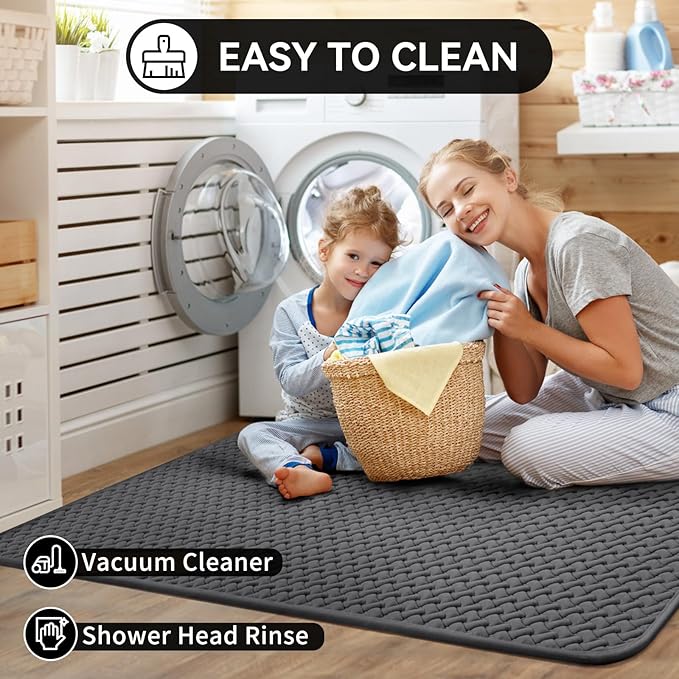 YDKGL Bathroom Rugs Non Slip, Super Absorbent Quick Dry Bath Mat, Foam Weave Texture Rubber Backing Ultra Thin Bathroom Mats Fit Under Door Bathroom Floor Bathtub Shower