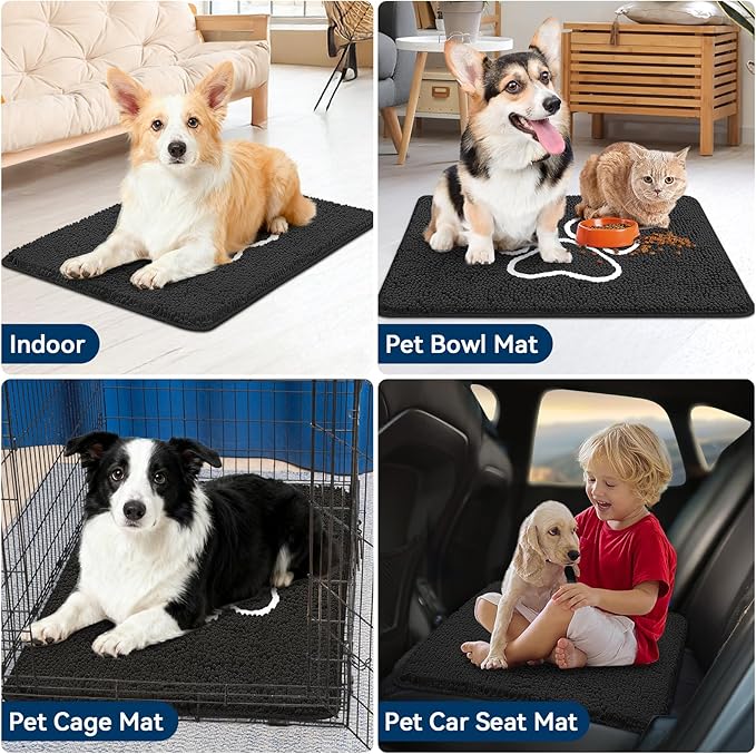 Bcoimo Super Absorbent Dog Door Mat, 36"*24" Anti Slip Mat for Muddy Paws, Pet Rugs for Dirty Paws Washable that Absorbs Moisture and Dirt, for Dog Cage and Pet Resting Carpet