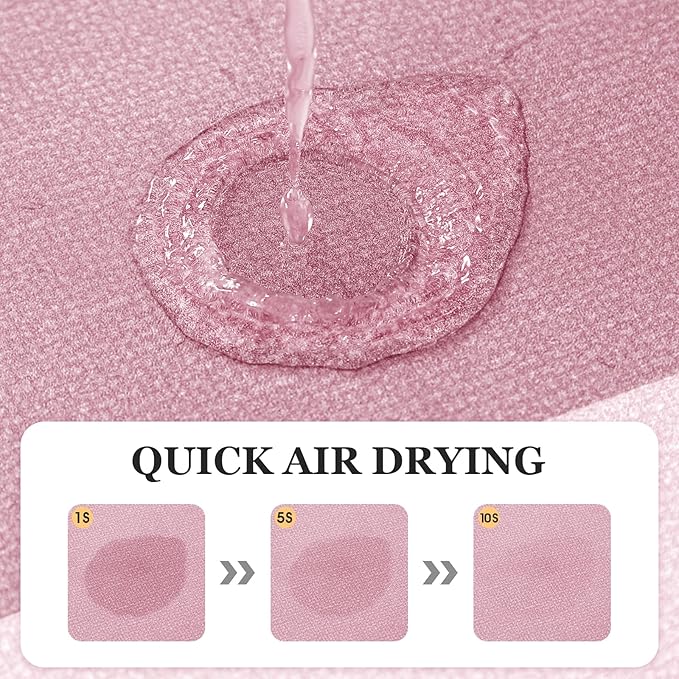 ACCUMTEK Non Slip Bath Mat, Thin Bathroom Rugs Fit Under Door, Quick Dry Bath Mats, Machine Washable Bath Rugs for Bathroom, Bathtub & Kitchen, Bathtub & Kitchen, Pink/Bordered/32 x20