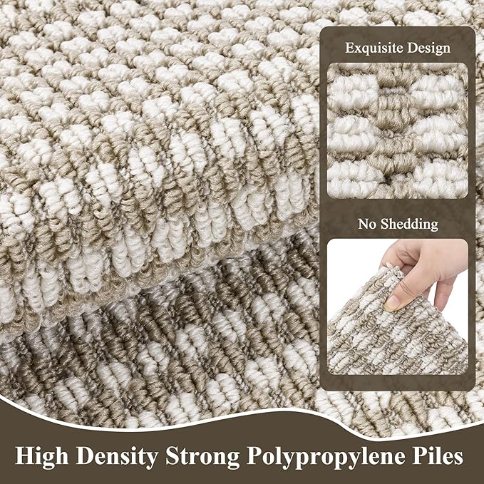 Ileading Hallway Runner Rug 2'x10' Heavy-Duty Durable Entryway Floor Mat with Non Slip Rubber Backing for Busy Traffic Extended Indoor Doormat Machine Washable Beige Kitchen Throw Rug for Corridor