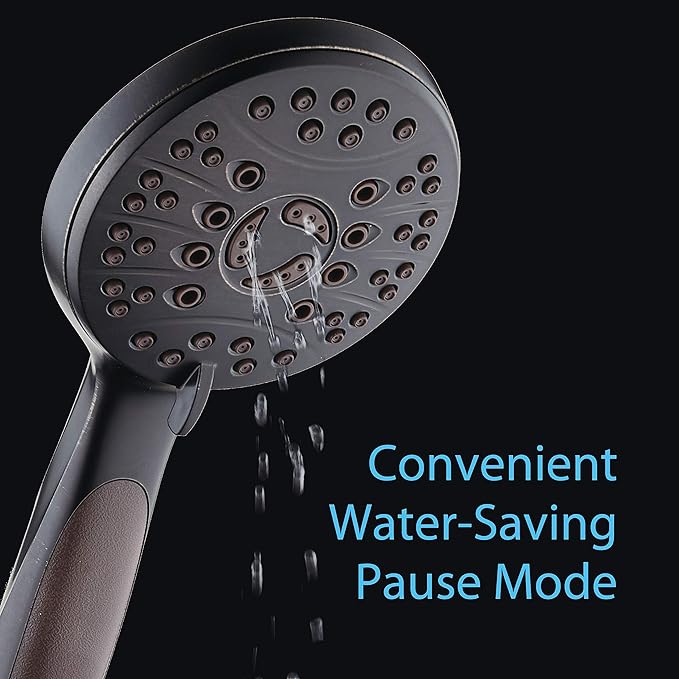 for California - High Pressure 6-setting Luxury Handheld Shower Head, 6 Ft Stainless Steel Hose, Anti Clog Jets, Anti Slip Grip, Top US Brand, Extra Wall Bracket - Brushed Nickel Finish