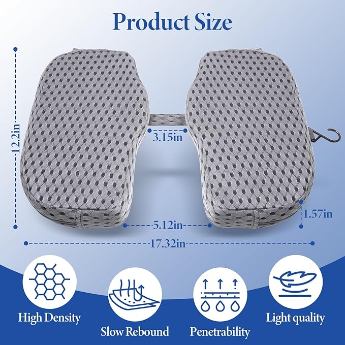 U Shaped Shower Seat Cushion, Quick Drying Shower Chair Cushion, Bathtub Chair Pad with 4D Air Fiber Materia, Shower Seat Mat with Mesh Cover and Hook, for Elderly, Senior, Handicap, Disabled