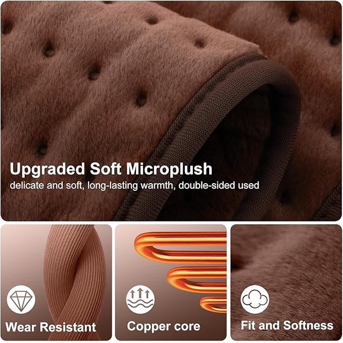 VALGELUIK 17x33 Heating Pad for Pain Relief | Ultra-Soft Microplush Fabric | 6 Adjustable Heat Settings (Moist & Dry) | Safe 2-Hour Auto Shut-Off | Perfect for Back, Neck, Shoulders | Great Gift Idea