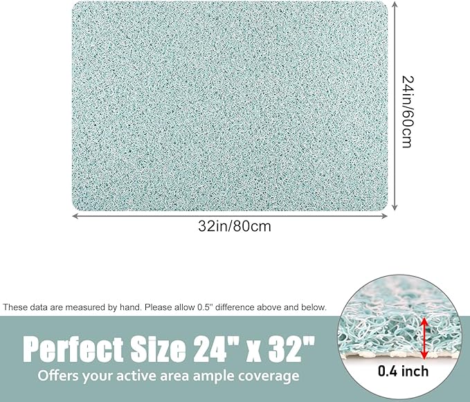 Shower Mat Non Slip - 24x32 Inch Soft Comfort Bath Mat with Drainage Holes, PVC Loofah Massage Bathmat for Shower, Tub, Bathroom, Wet Areas, Quick Drying