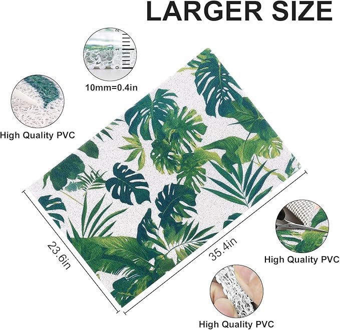 Extra Large Shower Mat: 24 X 36 Inch Stylish Shower Mats for Inside Shower - Soft PVC Loofah Trimmable Non Slip Shower Mat for Elderly, Quick Drying
