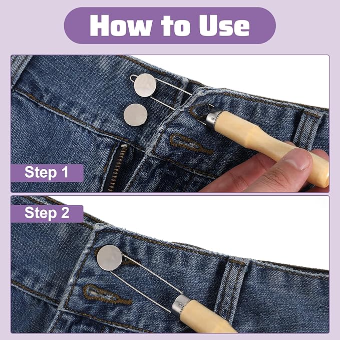 3 Pack Button Hook Assist Device, Dresses Assist Tool for Seniors Wedding Dress Button Hook Tool with Easy-Grip Wooden Handle Buttons for Shirts, Coats, One Hand Dressing Aids for Limited Dexterity