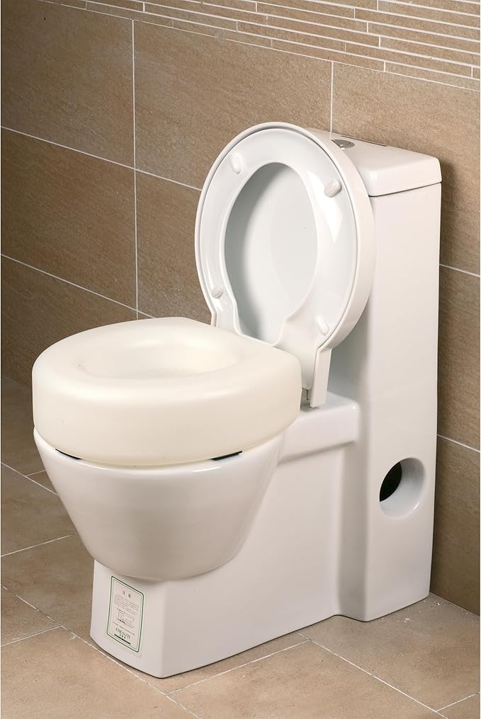 MSV Polyethylene Raised Toilet Seat, White