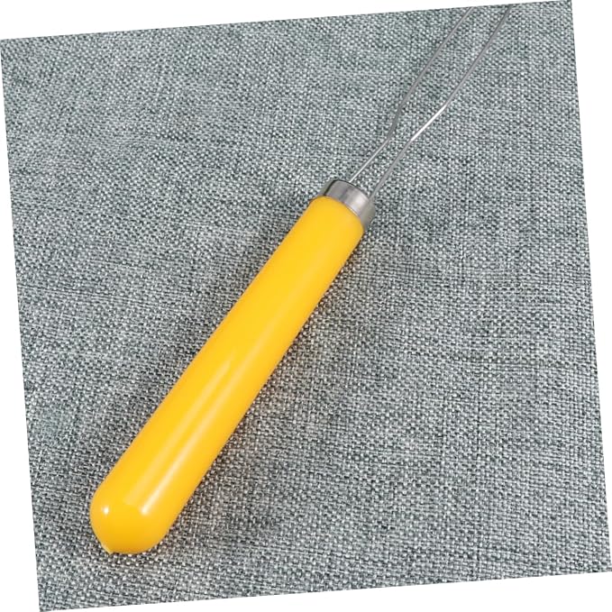 Stainless Steel Button Hook Helper Ziers Button Assist Device Ergonomic Grip Red Yellow Patterns for Elderly Disabled