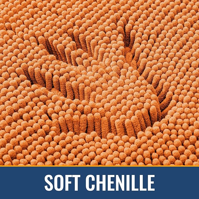 Arotive Bathroom Rugs 36x24, Extra Soft Absorbent Shaggy Chenille Bath Rugs, Machine Washable Rubber Backing Non-Slip Bath Mats for Bathroom Floor Tub and Shower, Home Decor Accessories,Coral