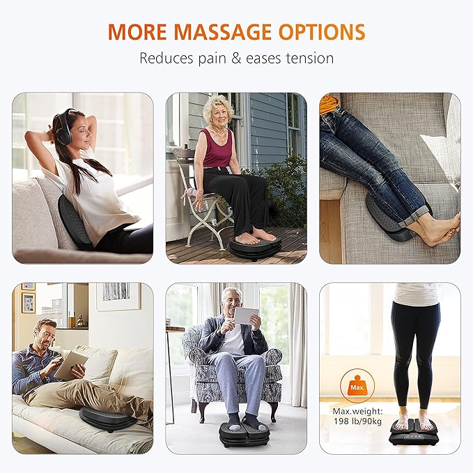 Snailax Foot Massager Machine with Heat,Remote Control, Adjustable Vibration Feet Massager Machine Increased Blood Circulation,Plantar Fasciitis, Stress, Gifts for Mom, Wife (Black)