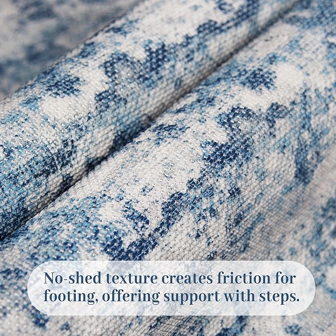 Runners for Hallways Ultra Non-Slip 2x10 Long Runner Rugs Washable Abstract Tear and Stain Resistance No Pile Lightweight Modern Rug Runners for Entryway, Kitchen, Walkway, Ocean Blue