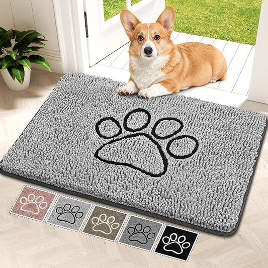 Bcoimo Super Absorbent Dog Door Mat, 36"*24" Anti Slip Mat for Muddy Paws, Pet Rugs for Dirty Paws Washable that Absorbs Moisture and Dirt, for Dog Cage and Pet Resting Carpet