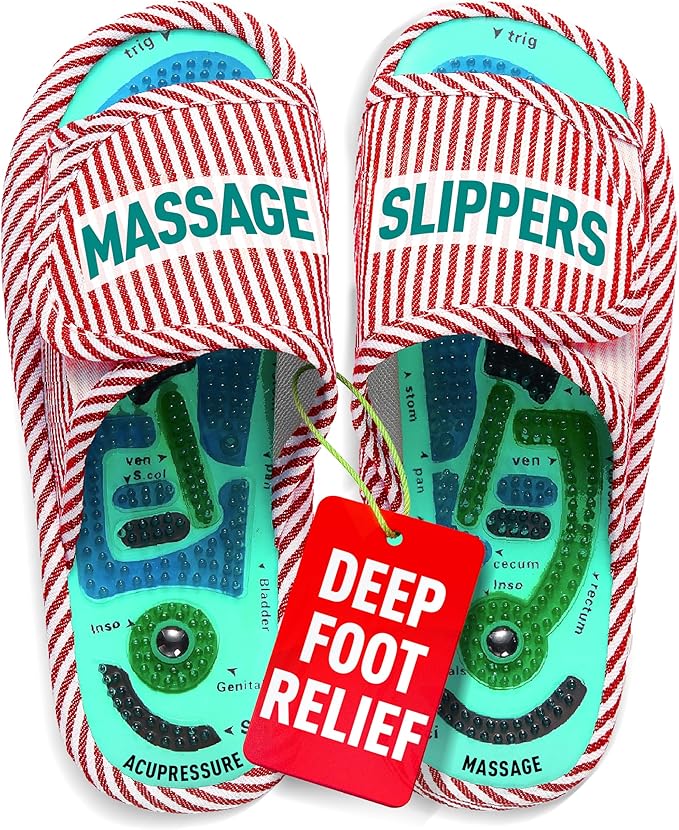 Acupressure Massage Slippers for Plantar Fasciitis & Neuropathy Relief – Reflexology Massager Sandals, Ideal Gift for Men & Women, Stress & Tension, Pain Management for Foot Health Stocking stuffers