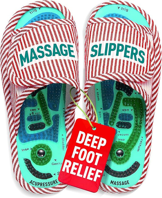 Acupressure Massage Slippers for Plantar Fasciitis & Neuropathy Relief – Reflexology Massager Sandals, Ideal Gift for Men & Women, Stress & Tension, Pain Management for Foot Health Stocking stuffers