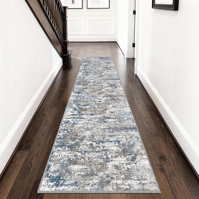 Runners for Hallways Ultra Non-Slip 2x8 Washable Kitchen Rug Abstract Tear and Stain Resistance No Pile Hand-Woven Style Lightweight Runners for Entryway, Laundry Room, Bedside, Multi