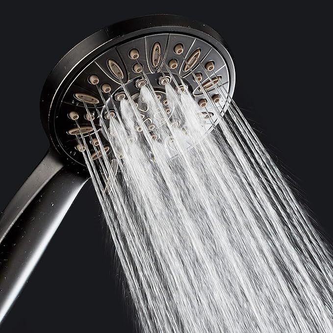 AquaDance High Pressure 6-Setting Oil Rubbed Bronze 4" Handheld Shower with Hose, The Ultimate Shower Experience Officially Independently Tested for Strict US Quality & Performance Standards – 1.8 GPM