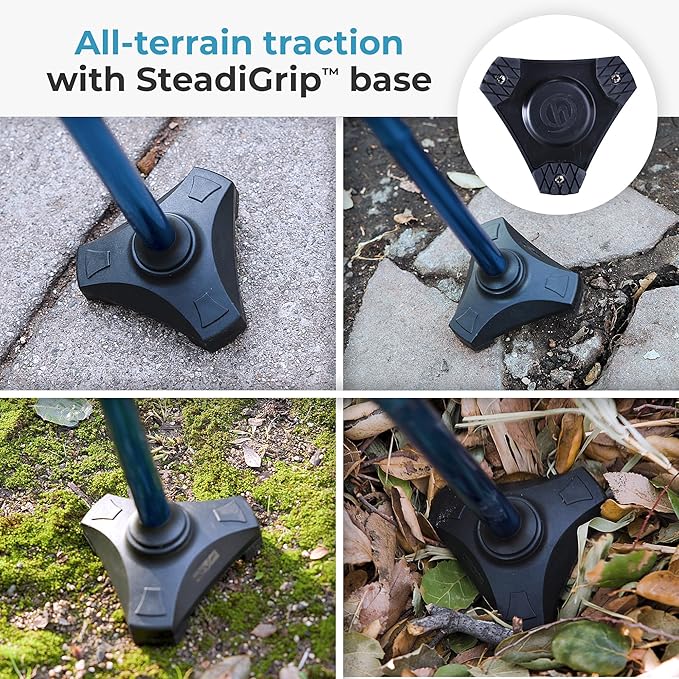 HurryCane Freedom Edition Foldable Walking Cane with T Handle