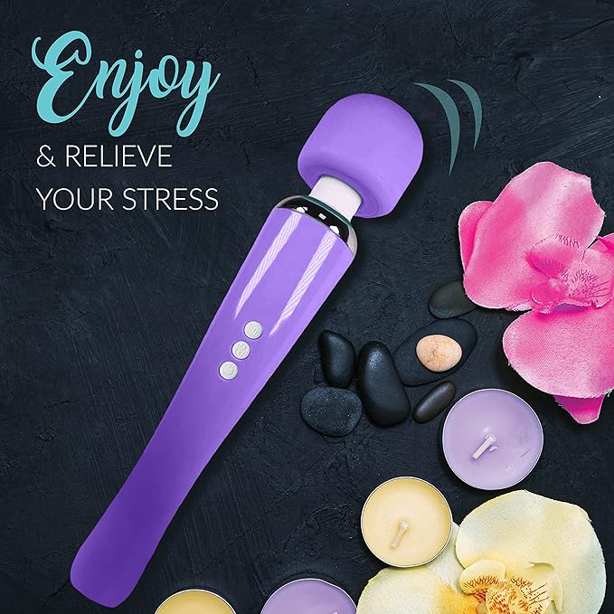 Therapeutic Cordless Massager - Powerful Massage Tool Handheld 8 Speeds 20 Patterns - Rechargeable Hand Massagers for Sore Muscles - Hand Held Massage Tool for Neck & Back