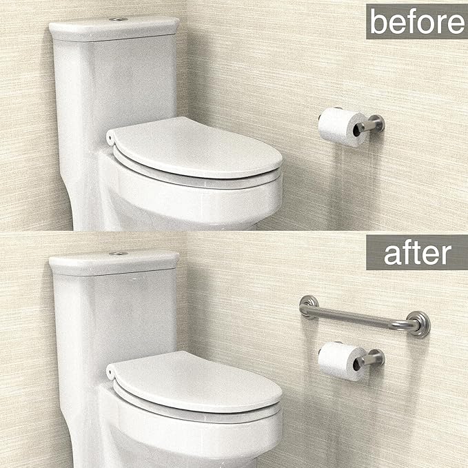 1-1/4" Knurled Grab Bar, ADA Compliant Bath Safety Shower Handrail, Bathroom Mobility Aid Handle for Seniors and Disabled, Heavy Duty 500lbs Support