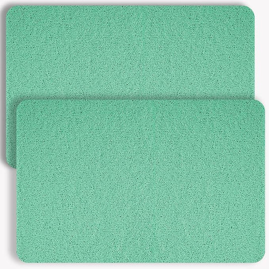 Hargiis Non-Slip Bathtub Mat, 2 Pack Anti Slip Shower Mat, Fast Drying Bathtub Mats, Foot Scrubber Mat, Anti Slip Mat for Tub, Floor, Bathroom, Kitchen, Home, Hotel (Light Green 24"×16"+24"×16")