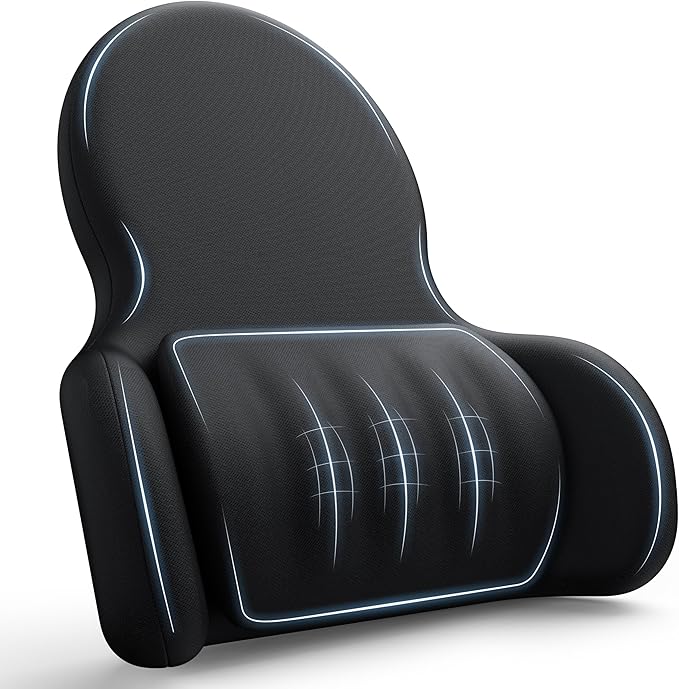 Lumbar Support Pillow for Office Chair Car Back Support Pillow, 45D slow rebound memory foam Gaming Chair Desk Chair Back Cushion for Lower Back Pain Relief, Dynamic support module,Ergonomic Back Rest