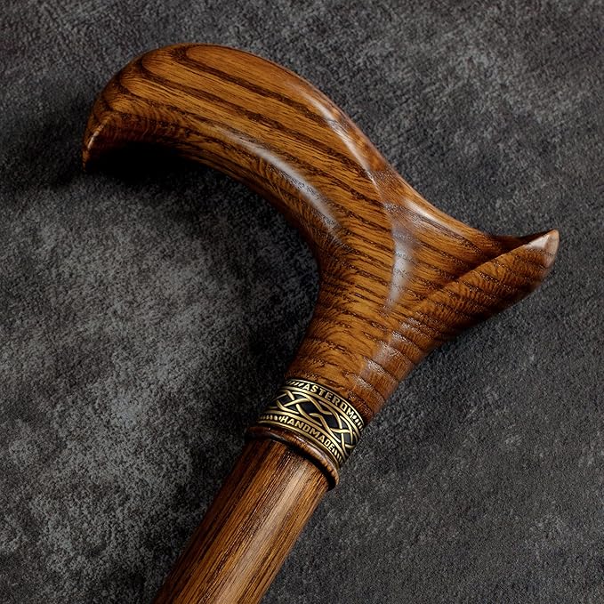 Asterom Handcrafted Walking Cane - Ergonomic, Wooden - Canes for Men - Walking Sticks for Seniors, Unique, Wood