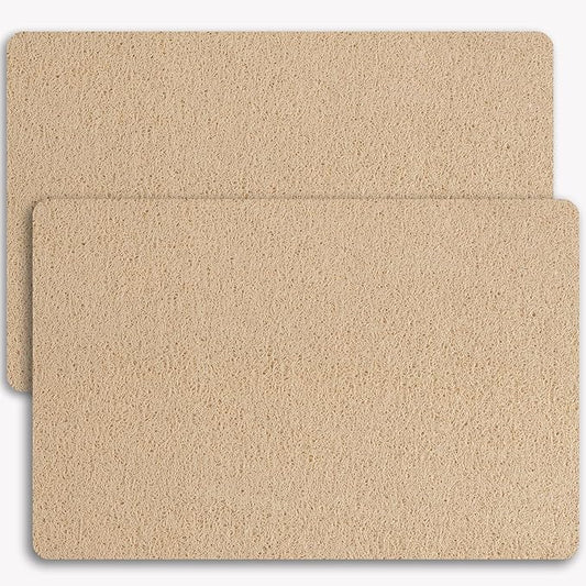 Hargiis Non-Slip Bathtub Mat, 2 Pack Anti Slip Shower Mat, Fast Drying Bathtub Mats, Foot Scrubber Mat, Anti Slip Mat for Tub, Floor, Bathroom, Kitchen, Home, Hotel (Beige 24"×16"+24"×16")