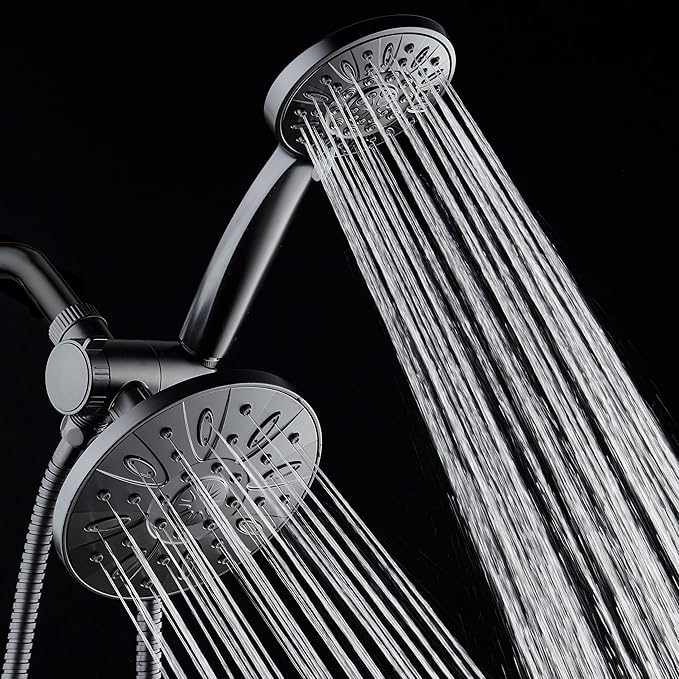 AquaDance Premium High Pressure 3-Way Rainfall Combo Combines The Best of Both Worlds-Enjoy Luxurious Rain Showerhead and 6-Setting Hand Held Shower Separately or Together, Matte Black