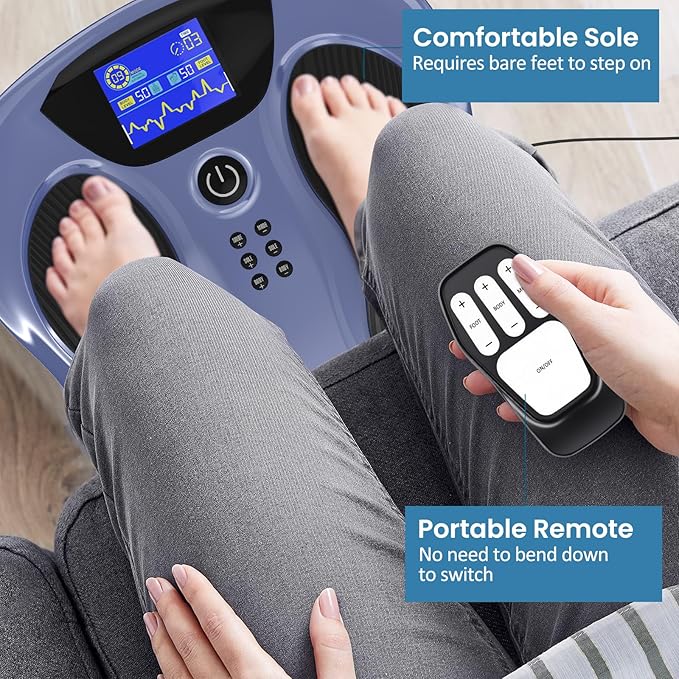 Creliver EMS Foot Stimulator Pro, EMS Foot Massager for Neuropathy with Ergonomic Sole, Neuropathy Pain Relief for Feet Circulation, Leg & Feet Massager with 8 Gel Pads, Tens Unit Muscle Stimulator