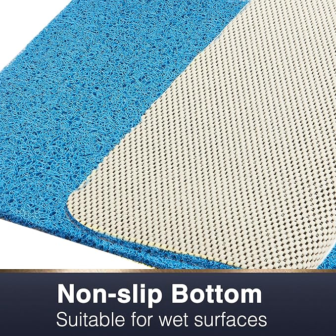 Asvin Soft Textured Bath, Shower, Tub Mat, 35x16 Inch, Phthalate Free, Non Slip Comfort Bathtub Mats with Drain, PVC Loofah Bathroom Mats for Wet Areas, Quick Drying