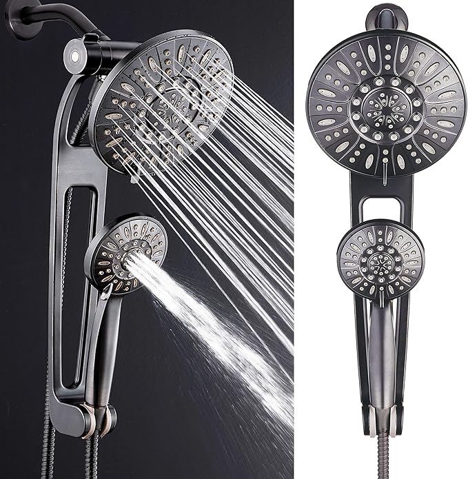 AquaDance High-Pressure 48-mode 3-way Shower Spa Combo with Adjustable 18" Extension Arm for Easy Reach & Mobility! Enjoy Luxury 7" Rain & Handheld Showerhead Separately or Together! Oil-Rubbed Bronze