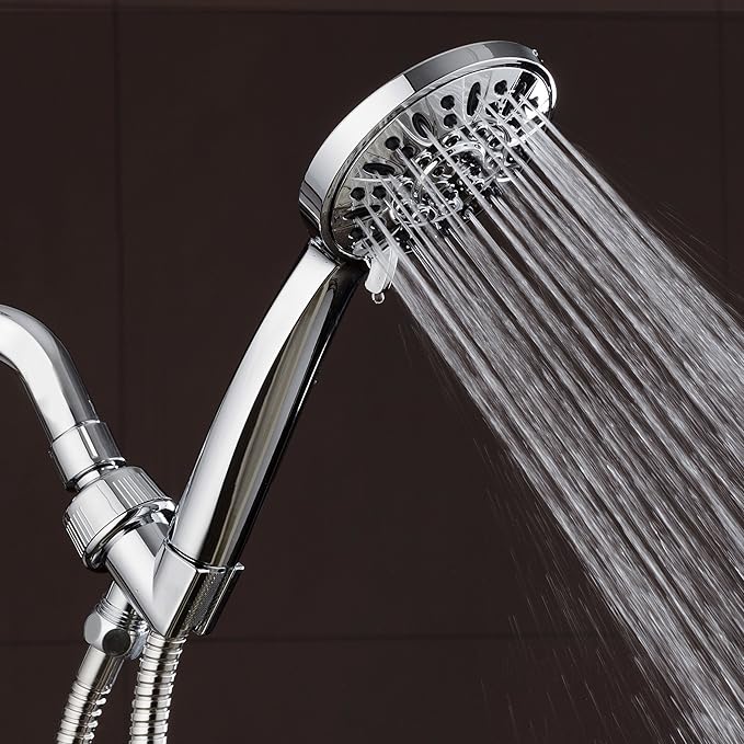 AquaDance 3316 High Pressure 6-Setting 4" Chrome Face Handheld Head with Hose, The Ultimate Shower Experience Officially Independently Tested for Strict US Quality & Performance Standards - 1.8 GPM
