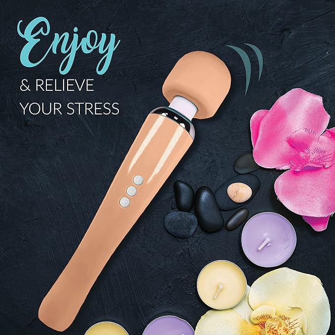 Therapeutic Personal Massager - Handheld Cordless and Powerful Wand - 8 Speeds 20 Vibrating Patterns - USB Rechargeable - Magic Recovery Effect for Women and Men, Body, Neck, Back & Shoulders