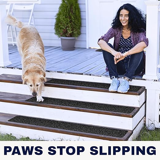 Outdoor Stair Treads Non Slip – 30" x 6" – 12-Pack Waterproof 80-Grit Grip Strips for Wooden Steps – Anti Slip & Anti Skid Step Treads – by STEPCORE