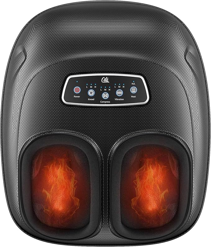 CILI Foot Massager with Heat, Shiatsu Foot Massager for Neuropathy & Plantar Fasciitis Relief, Heated Feet Massager with Deep Kneading,Compression,Vibration,Mothers Day Gifts for Mom, FSA Eligible HSA