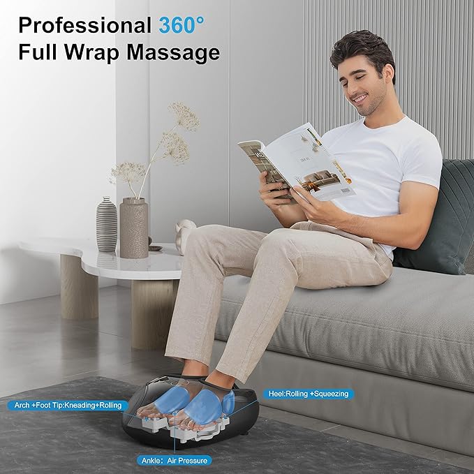 COMFIER Shiatsu Feet Massager Machine,Birthday Gifts for Men&Women,Foot Massager with Heat,Kneading Rolling Compression for Plantar Fasciitis,Neuropathy Fits up to Men Size 12, for Home Office Use