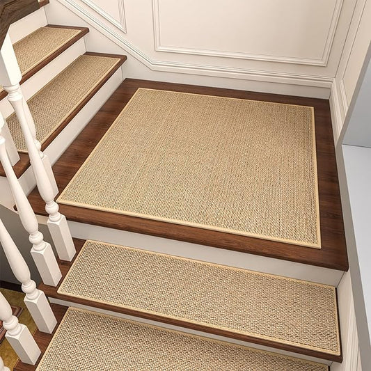 PADOOR Non Slip Stair-Treads Matching-Mat for Wooden Steps, Square Rubber Backing Non Slip Stair Landing Mat 30x30 inch