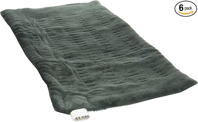 Sunbeam XL Heating Pad for Back Neck and Shoulder Pain Relief Auto Shut Off 6 Heat Settings Extra Large 12 x 24 Green Ideal for Muscle Aches and Arthritis Pain,(Pack of 6)
