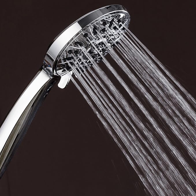 AquaDance 3316 High Pressure 6-Setting 4" Chrome Face Handheld Head with Hose, The Ultimate Shower Experience Officially Independently Tested for Strict US Quality & Performance Standards - 1.8 GPM