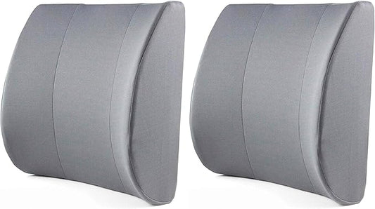 DMI Lumbar Support Pillow for Chair to Assist with Back Support with Removable Washable Cover to Ease Lower Back Pain and Discomfort While Improving Posture, 14 x 13 x 5, Contoured Foam, Premium,Gray