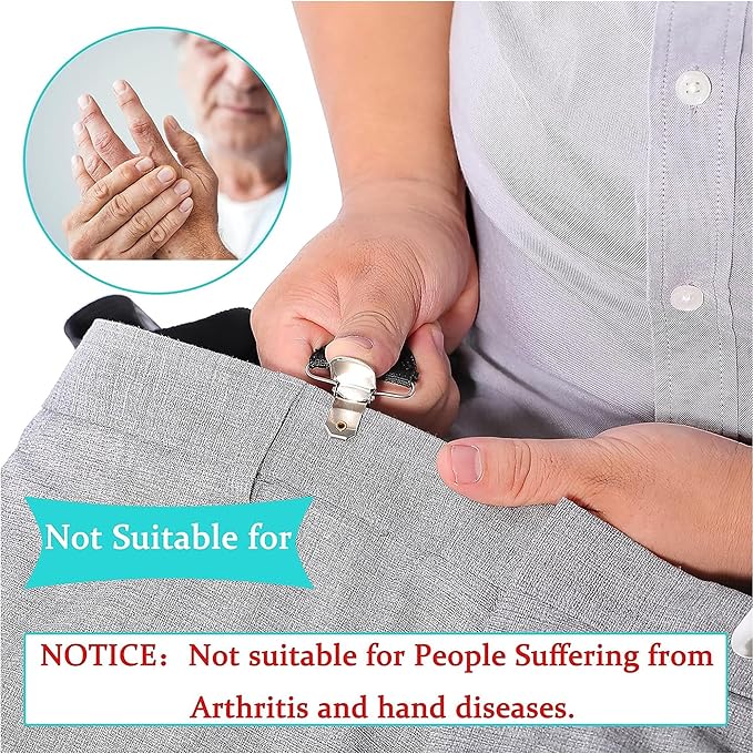 Fanwer 2nd Gen Metal Clip Dressing Aid for Pants, Pants Pull Up Assist,Dressing Stick for Elderly Alternative, Adjustable 26-41 Inches Belt Dressing Tool for Seniors, Pregnant Women and Disabled.
